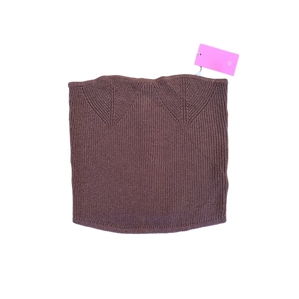 Amanda Uprichard - Vanita Knit Strapless Bandeau Top in Brown